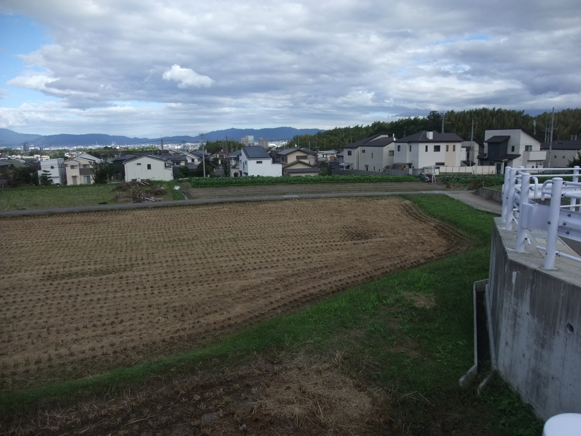 京都府 長岡京市 金ケ原 御所ノ内から金ケ原 寿先を望む。向こうは長岡京市高台 京都府 長岡京市 金ケ原 御所ノ内から金ケ原 寿先を望む。向こうは長岡京市高台